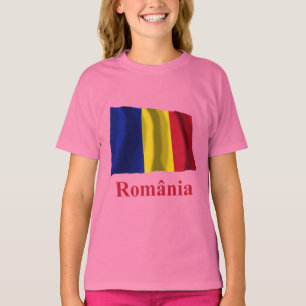 Roemenië Waving Flag met naam in het Roemeens T-shirt