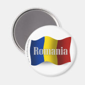 roemenië zwaait met vlag magneet (Voorkant / Achterkant)