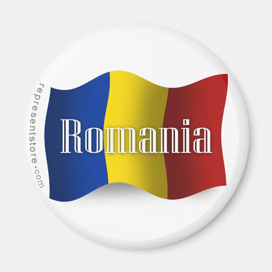 roemenië zwaait met vlag magneet (Voorkant)