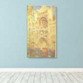 Roen Cathedral, zonsondergang door Claude Monet Canvas Afdruk (Insitu (Houten vloer))