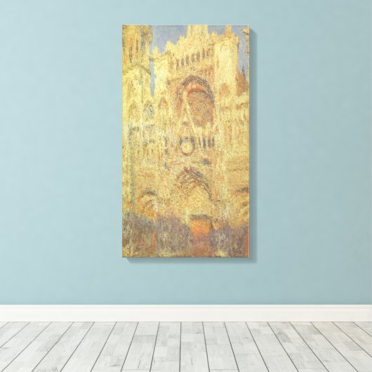 Roen Cathedral, zonsondergang door Claude Monet Canvas Afdruk (Insitu (Houten vloer))