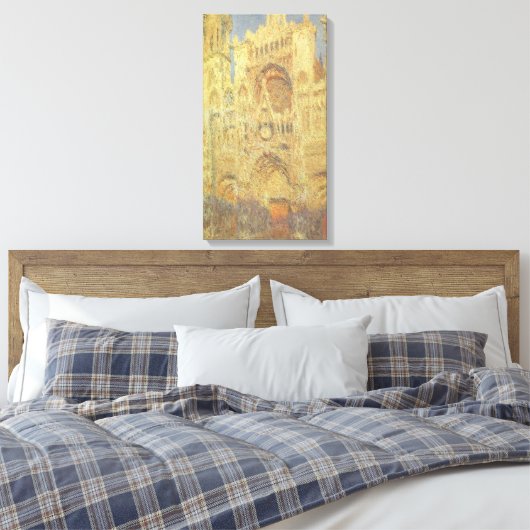 Roen Cathedral, zonsondergang door Claude Monet Canvas Afdruk (Insitu (Slaapkamer))