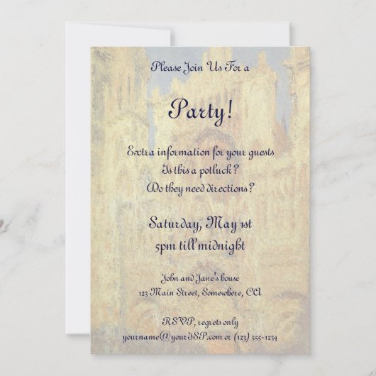 Roen Cathedral, zonsondergang door Claude Monet Kaart (Voorkant)