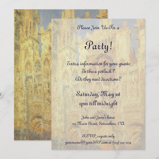 Roen Cathedral, zonsondergang door Claude Monet Kaart (Voorkant / Achterkant)