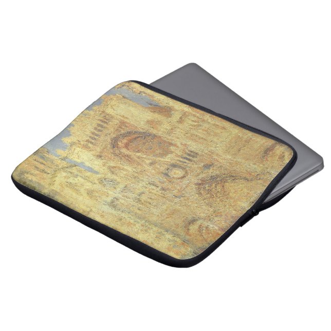Roen Cathedral, zonsondergang door Claude Monet Laptop Sleeve (Voorkant top)