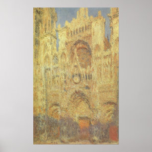 Roen Cathedral, zonsondergang door Claude Monet Poster