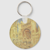 Roen Cathedral, zonsondergang door Claude Monet Sleutelhanger (Achterkant)