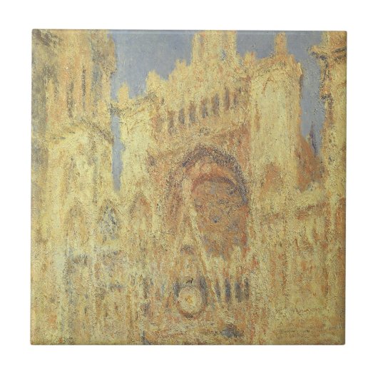 Roen Cathedral, zonsondergang door Claude Monet Tegeltje (Voorkant)