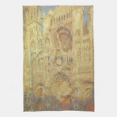 Roen Cathedral, zonsondergang door Claude Monet Theedoek (Verticaal)