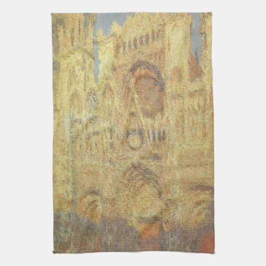 Roen Cathedral, zonsondergang door Claude Monet Theedoek (Verticaal)