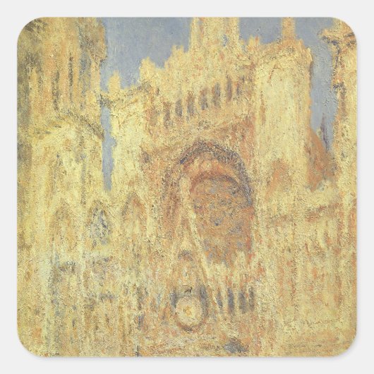Roen Cathedral, zonsondergang door Claude Monet Vierkante Sticker (Voorkant)