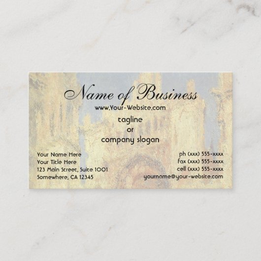 Roen Cathedral, zonsondergang door Claude Monet Visitekaartje (Voorkant)