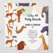 Roep alle feestdieren Safari dierentuin Birthday o Kaart (Voorkant / Achterkant)