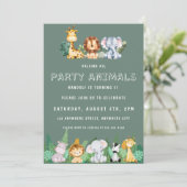 Roep alle feestdieren Safari dierentuin Birthday o Kaart (Staand voorkant)