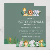 Roep alle feestdieren Safari dierentuin Birthday o Kaart (Voorkant / Achterkant)