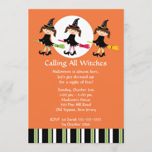 Roep alle heksen Halloween Uitnodiging