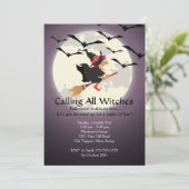 Roep alle heksen Halloween Uitnodiging (Staand voorkant)
