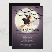 Roep alle heksen Halloween Uitnodiging (Voorkant / Achterkant)