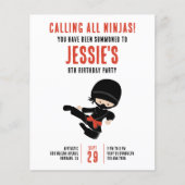 Roep alle Ninjas! Birthday Party Invitation (Voorkant)