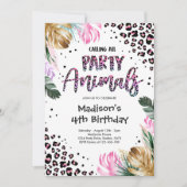 Roep alle partij Animal Safari Leopard Birthday op Kaart (Voorkant)