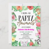Roep alle partij dieren Tropisch Birthday Party Kaart (Voorkant)