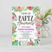 Roep alle partij dieren Tropisch Birthday Party Kaart (Staand voorkant)