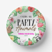 Roep alle partij dieren Tropisch Birthday Party Papieren Kommen (Voorkant)