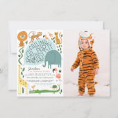Roep alle partijdieren! | Modern Birthday Foto Kaart (Voorkant)
