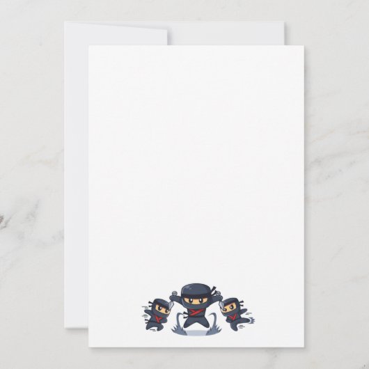 Roep alle uitnodiging van Ninjas-Kind Ninja Birthd (Achterkant)