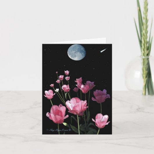 "ROEP DE STERREN OP" Romantische briefkaart (Voorkant)