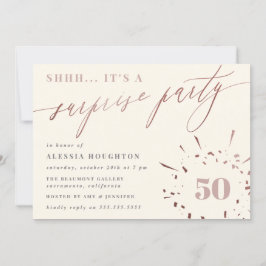 Roep- en Roos Gold Script Enterprise Party Kaart