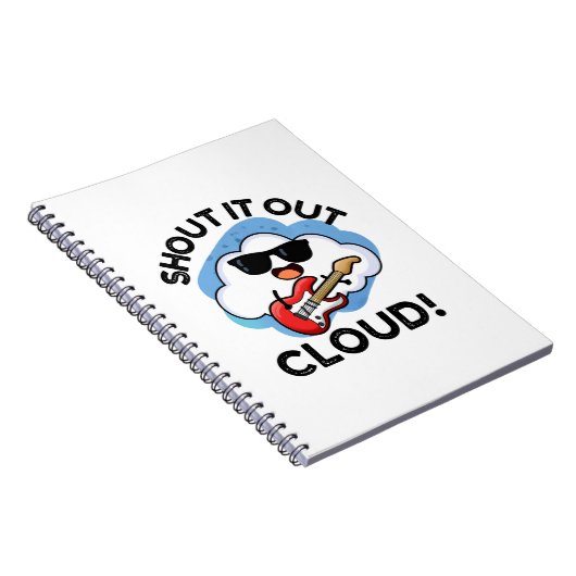 Roep het uit wolk grappige muziek woordspeling notitieboek (Rechterzijde)