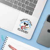 Roep het uit wolk grappige muziek woordspeling sticker (Laptop met iPhone)