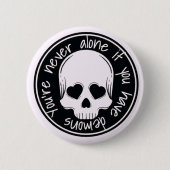 Roep je innerlijke demonen op ronde button 5,7 cm (Voorkant)