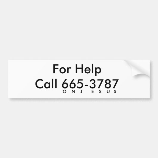 Roep Jezus om hulp Bumpersticker (Voorkant)