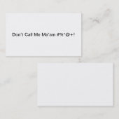 Roep me niet mevrouw #%*@+! visitekaartje (Voorkant / Achterkant)