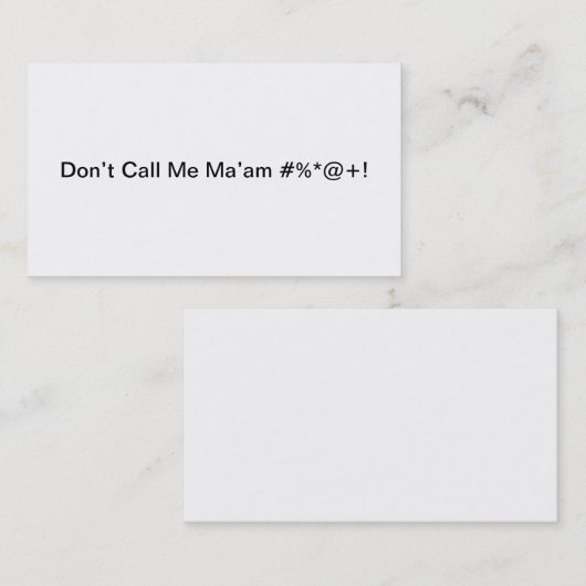 Roep me niet mevrouw #%*@+! visitekaartje (Voorkant / Achterkant)