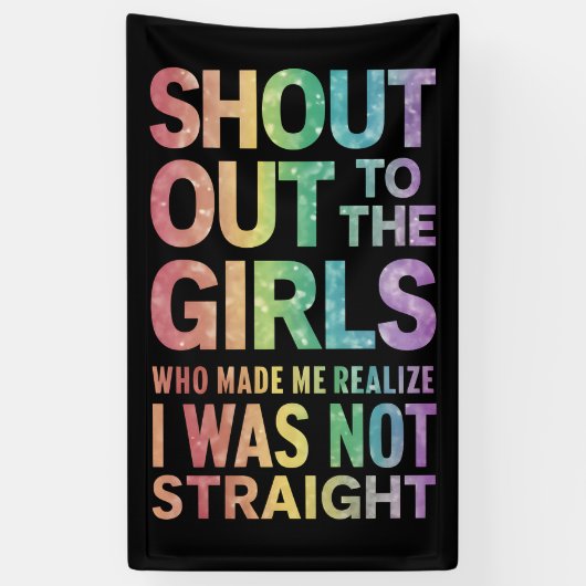 Roep naar de meisjes Gay Pride Rainbow Flag LGBT Spandoek (Verticaal)