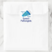 Roep naar spraakpathologen vierkante sticker (Tas)