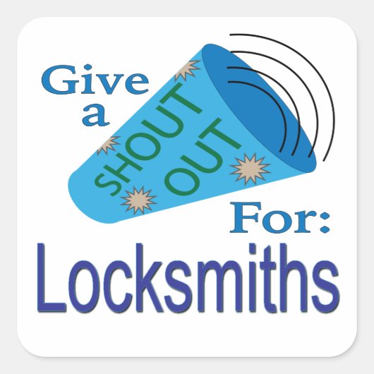 Roep om slotenmakers vierkante sticker (Voorkant)