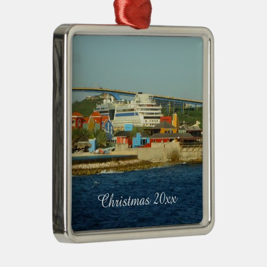 Roep op Curacao Dated Metalen Ornament (Rechts)