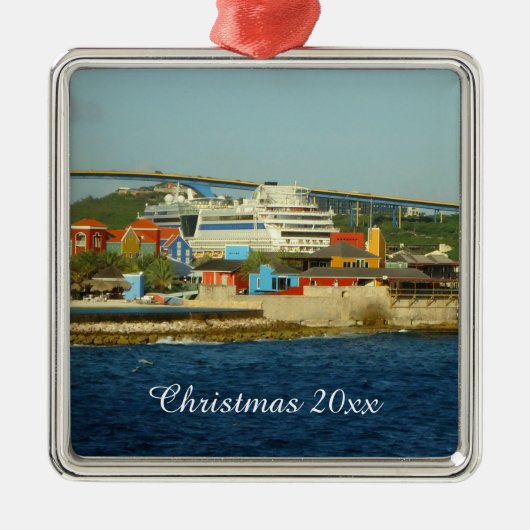 Roep op Curacao Dated Metalen Ornament (Voorkant)