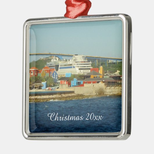 Roep op Curacao Dated Metalen Ornament (Links)