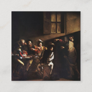 Roep Saint Matthew door Caravaggio Vierkante Visitekaartje