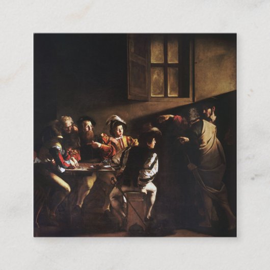 Roep Saint Matthew door Caravaggio Vierkante Visitekaartje (Voorkant)