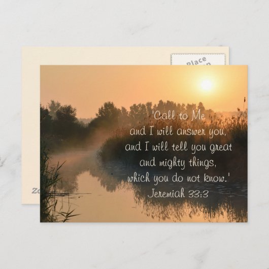 Roep tot Mij, Bijbelvers Jeremia 33:3 Briefkaart (Voorkant / Achterkant)