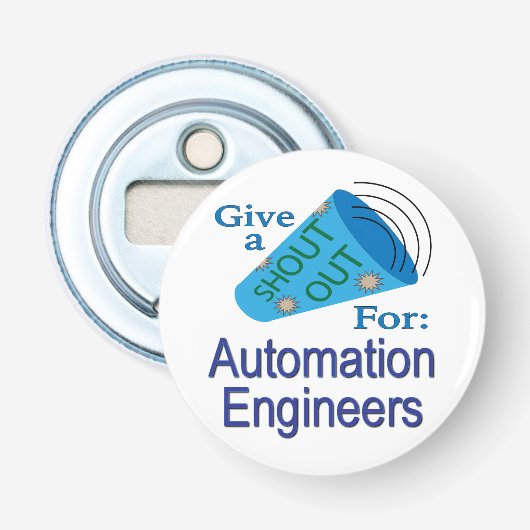 Roep uit voor automatiseringsengineers button flesopener (Voorkant)