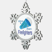 Roep uit voor brandweerlieden tin sneeuwvlok ornament (Rechts)