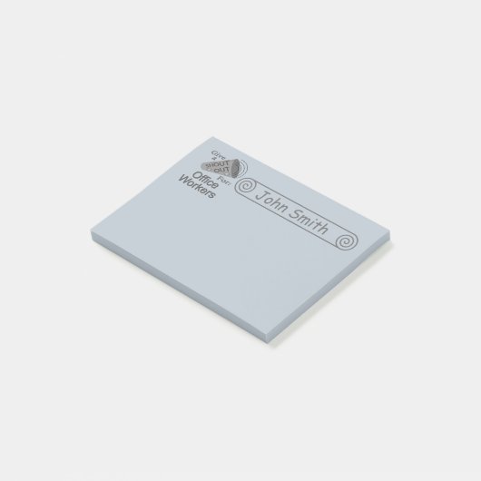 Roep uit voor kantoormedewerkers 4x3 post-it® notes (Schuin)