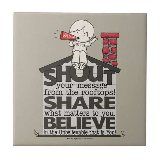 Roep van de daken tegeltje (Voorkant)